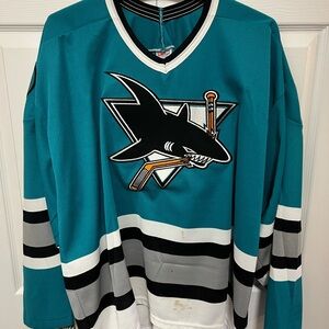1990’s-era CCM San Jose Sharks NHL Hockey Jersey Maska - Made In USA | Size XXL